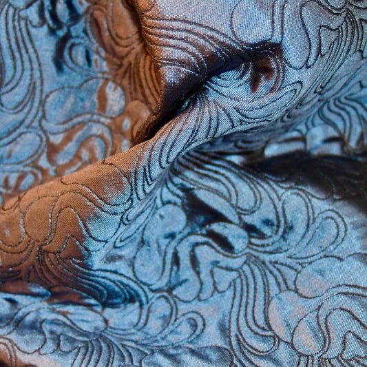 the ganz coat in blue flower brocade image 8