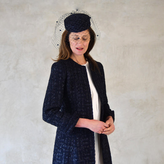 The Biffin in Dark Navy Boucle