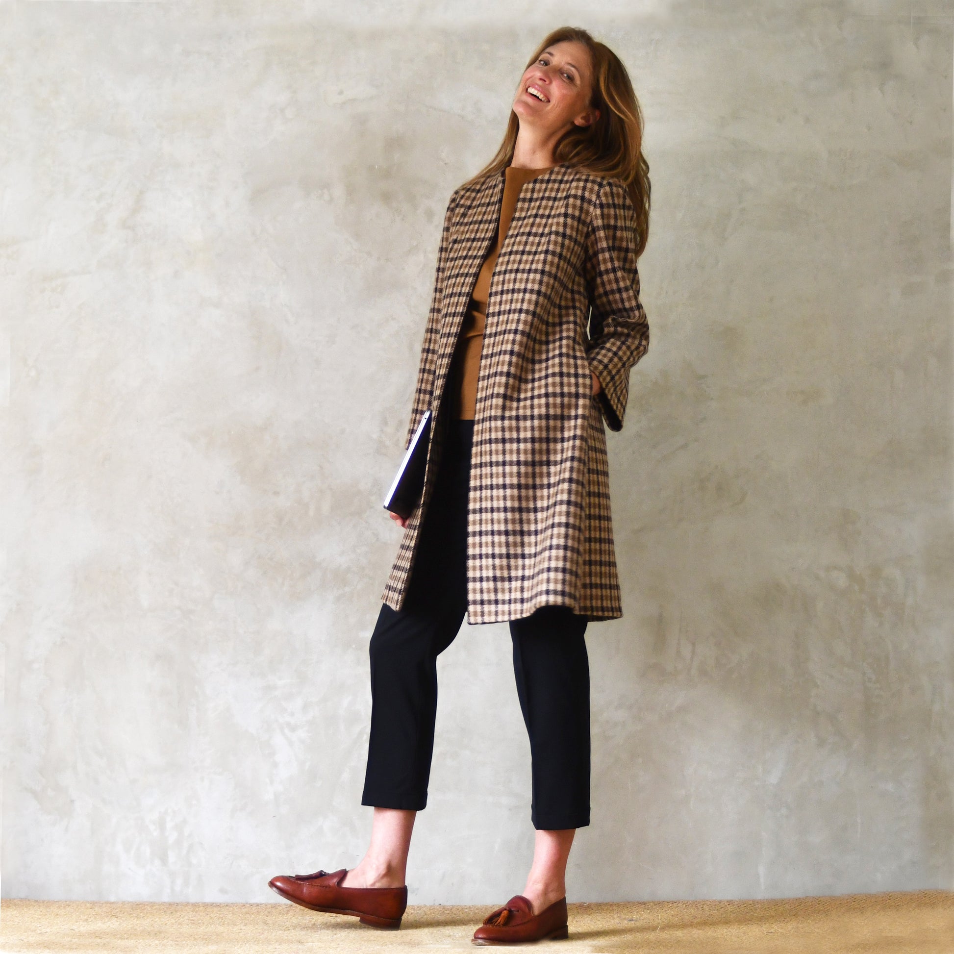 the garnett coat in fox flannel gunclub check image 14