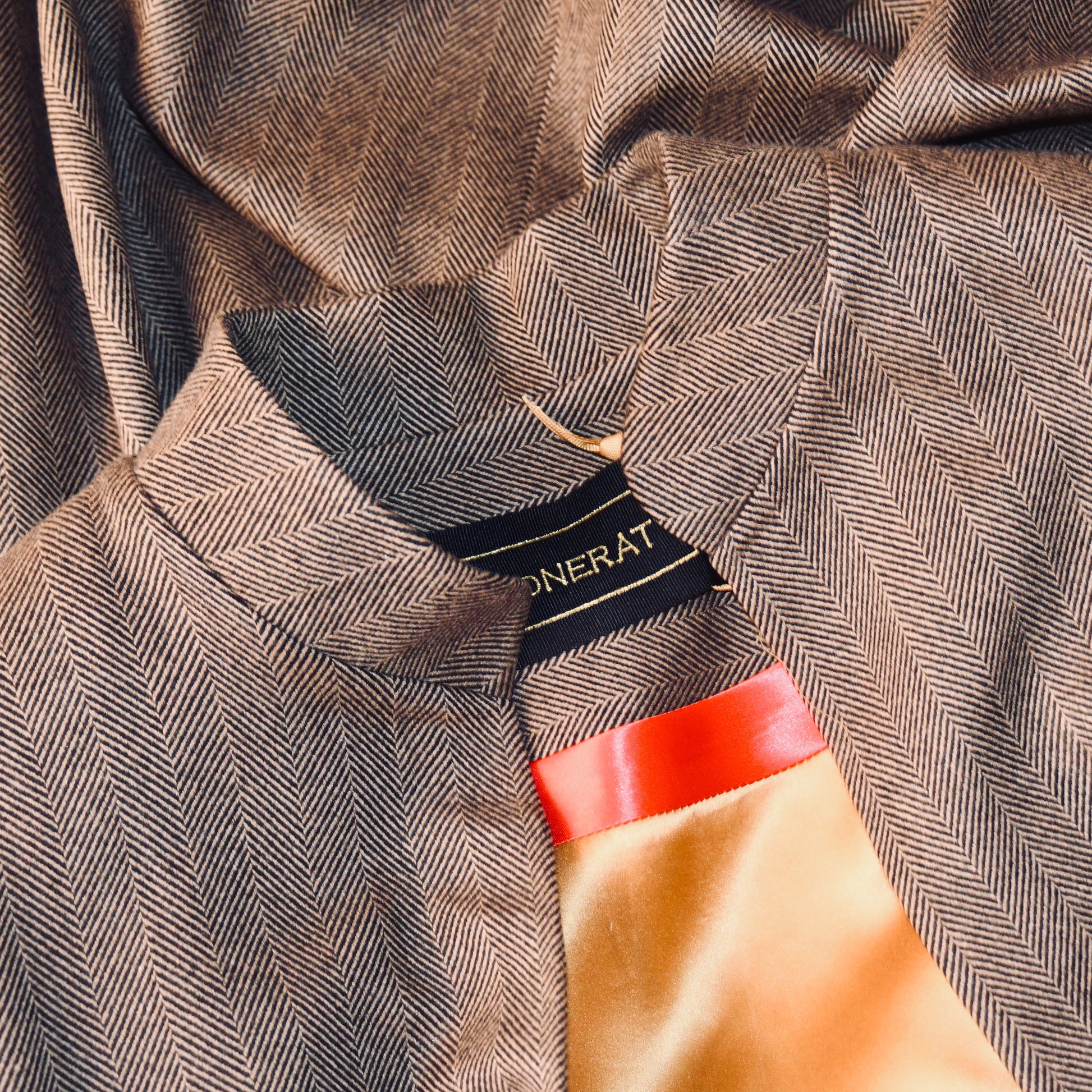 the brett coat in brown-black cashmere-lambswool herringbone flannel image 0