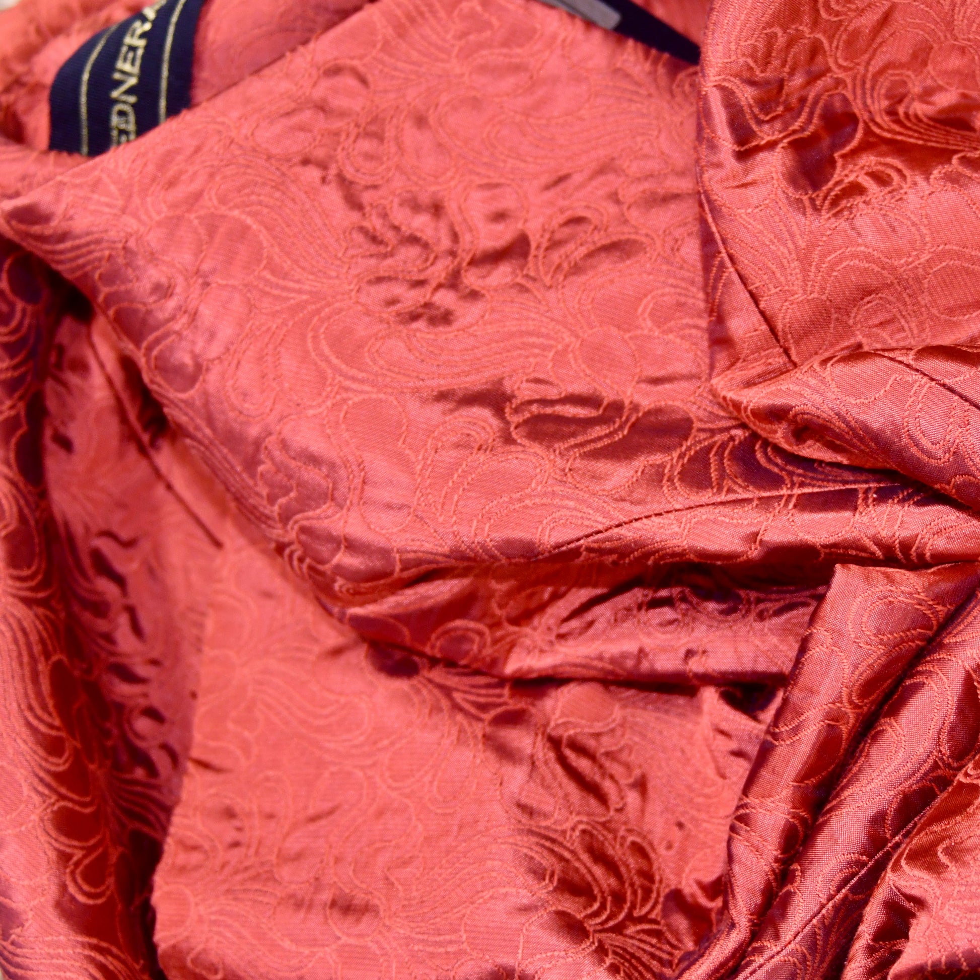 the ganz coat in orange flower brocade image 11