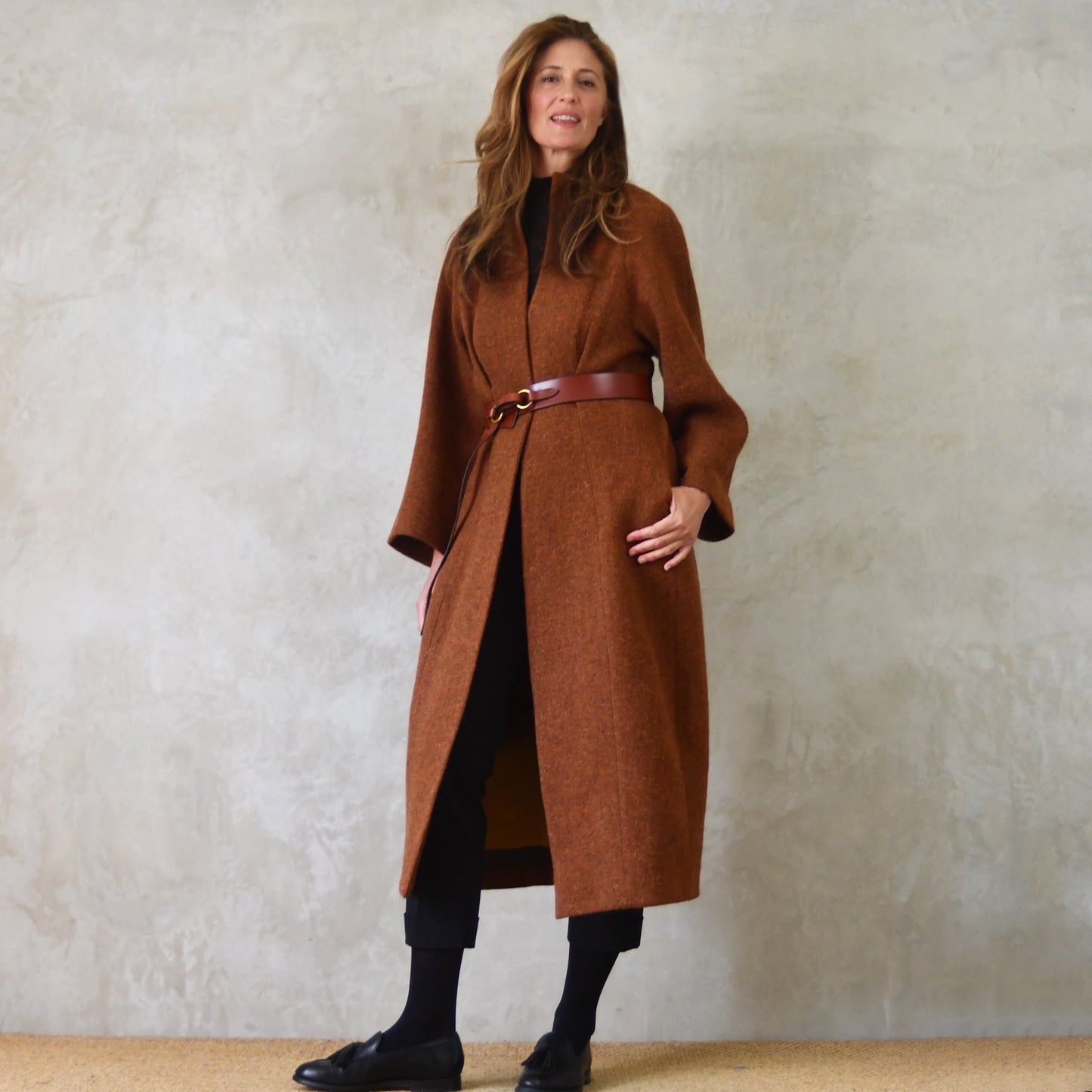 the long frink in russet lovat tweed image 3