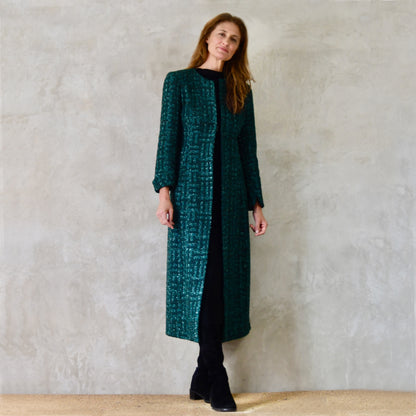 biffin in emerald metallic boucle image 2
