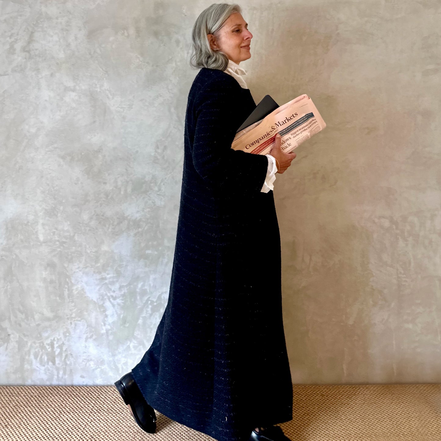 the boyce coat in black metallic boucle image 1