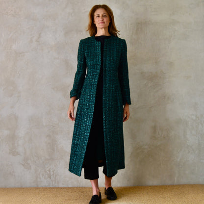 biffin in emerald metallic boucle image 7