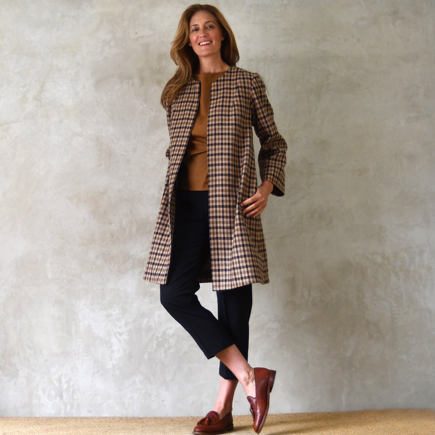 the garnett coat in fox flannel gunclub check image 3