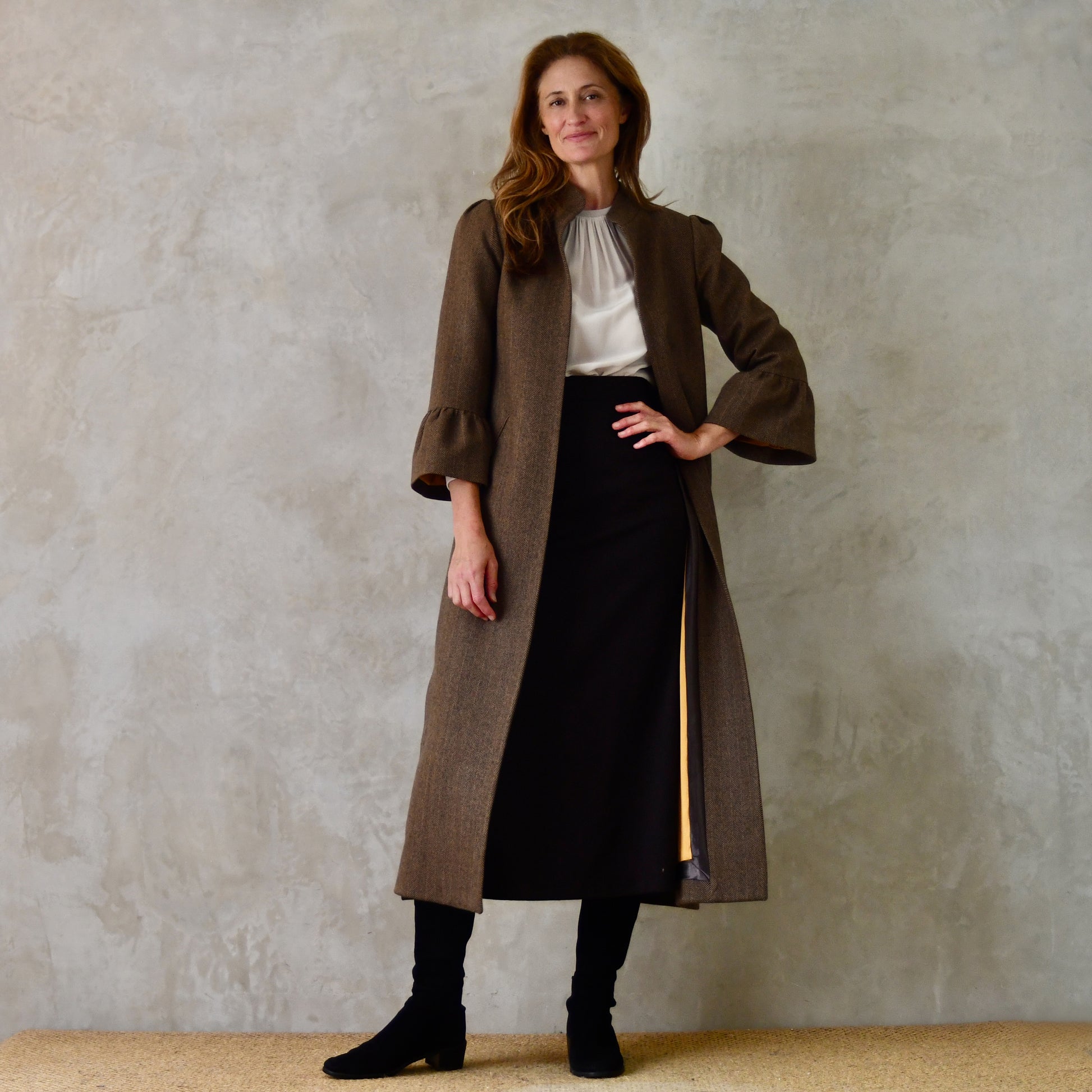 the delany coat in cashmere-lambswool herringbone flannel image 3