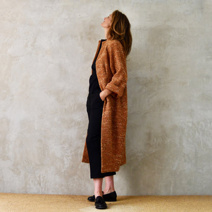the long frink in burnt orange wool boucle image 6