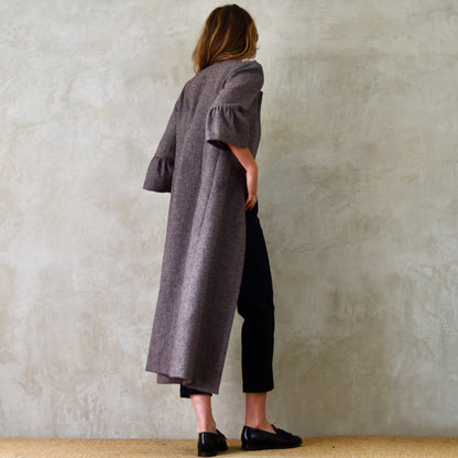 the delany coat in pink-grey tiger eye tweed image 5