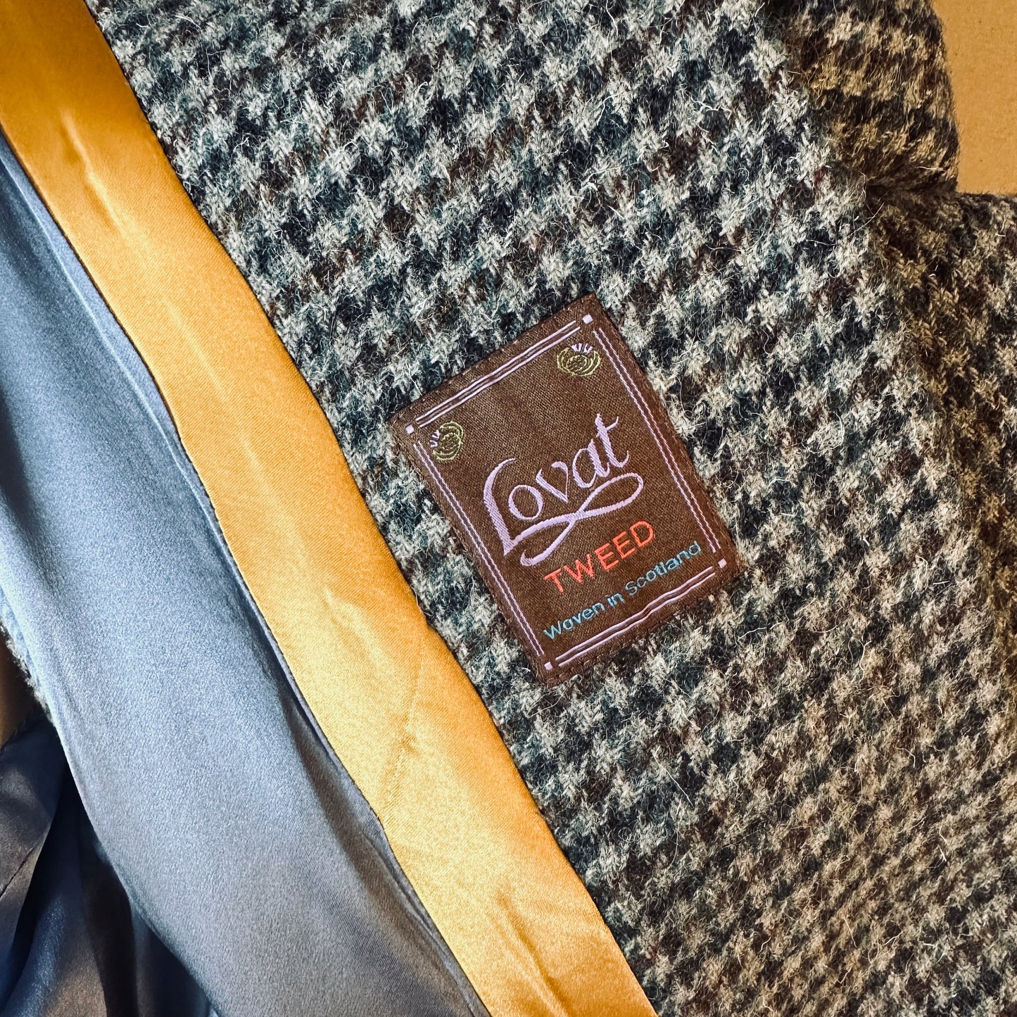 the clayton cape in grey-blue lovat tweed image 8