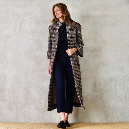 the delany coat in ivory, black, brown and copper bouclé image 6