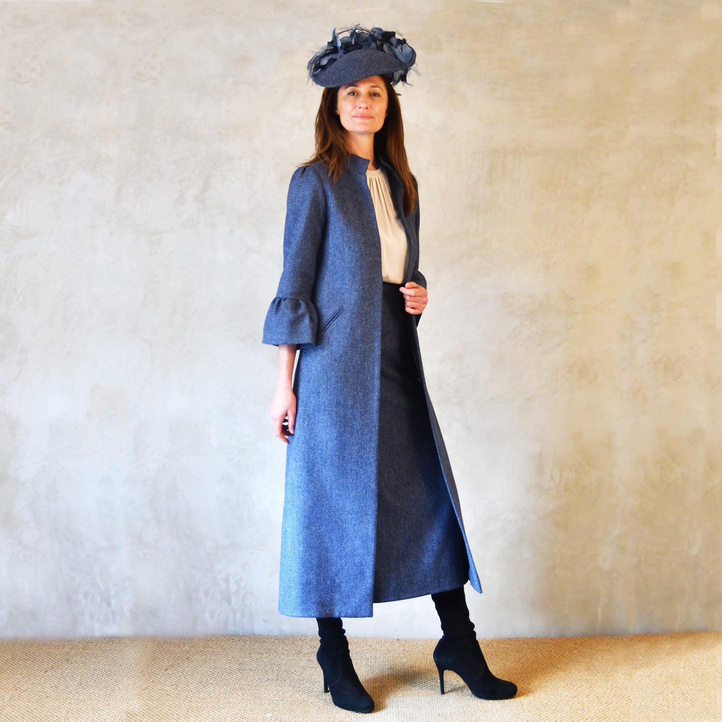 the waisted a-line skirt by elyan for ednerat in wool image 2