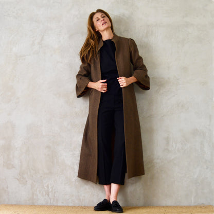 the delany coat in cashmere-lambswool herringbone flannel image 7