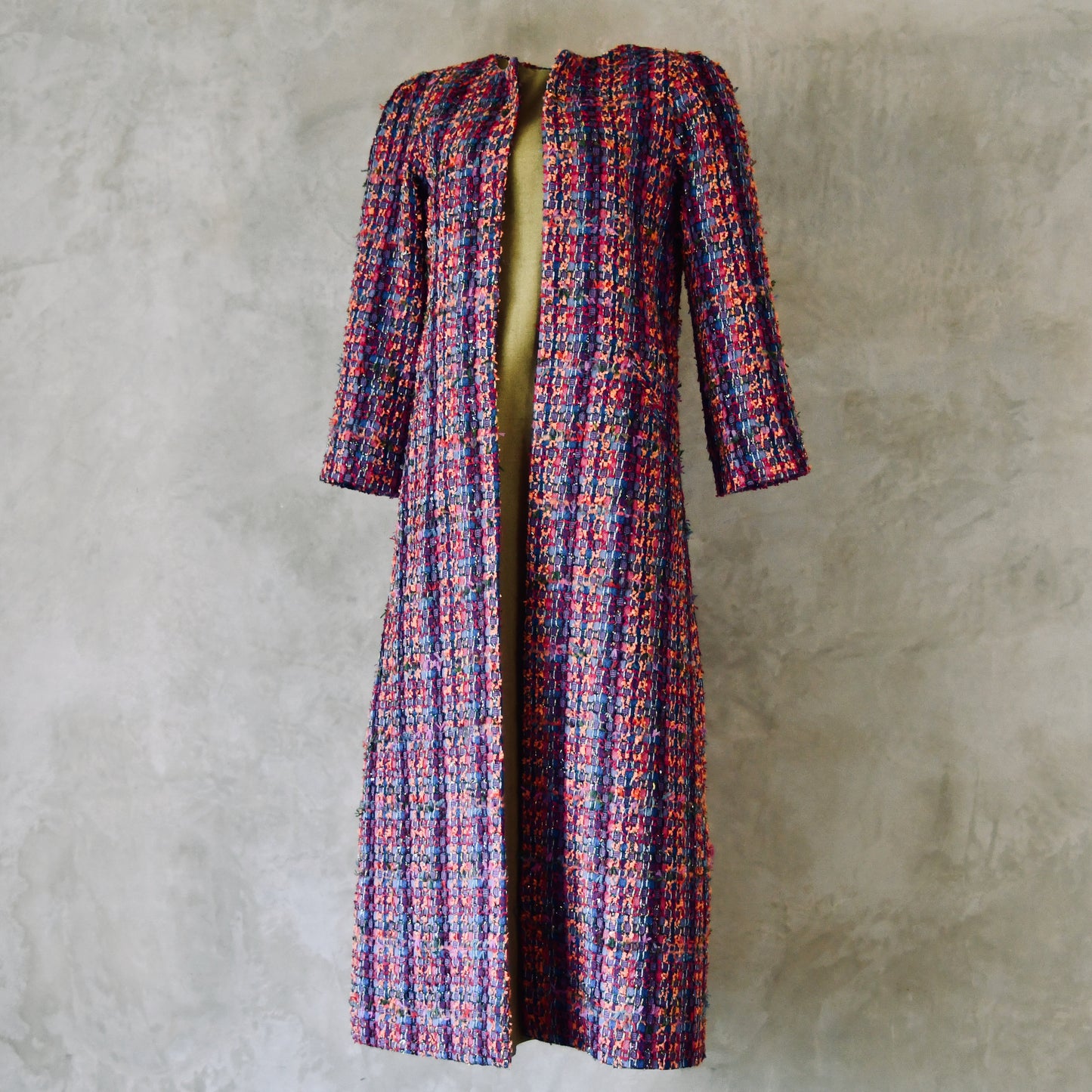 the bell coat in raspberry boucle image 11