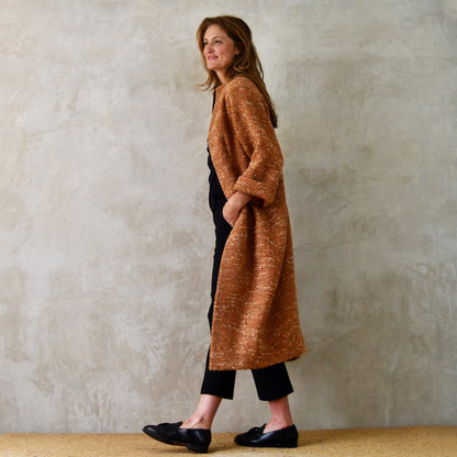 the long frink in burnt orange wool boucle image 2