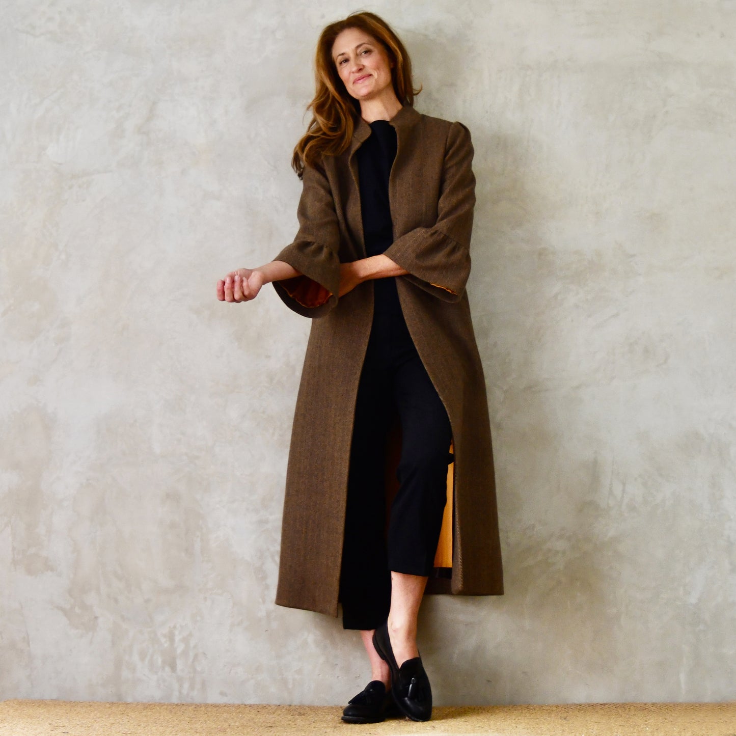 the delany coat in cashmere-lambswool herringbone flannel image 5