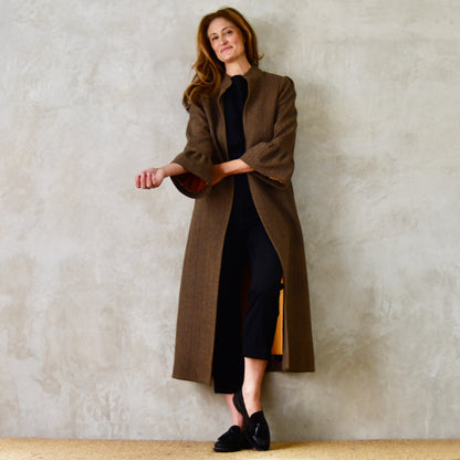 the delany coat in cashmere-lambswool herringbone flannel image 5
