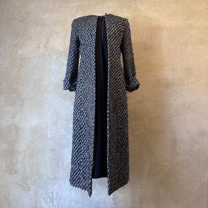 the biffin in blue-black basketweave bouclé image 12