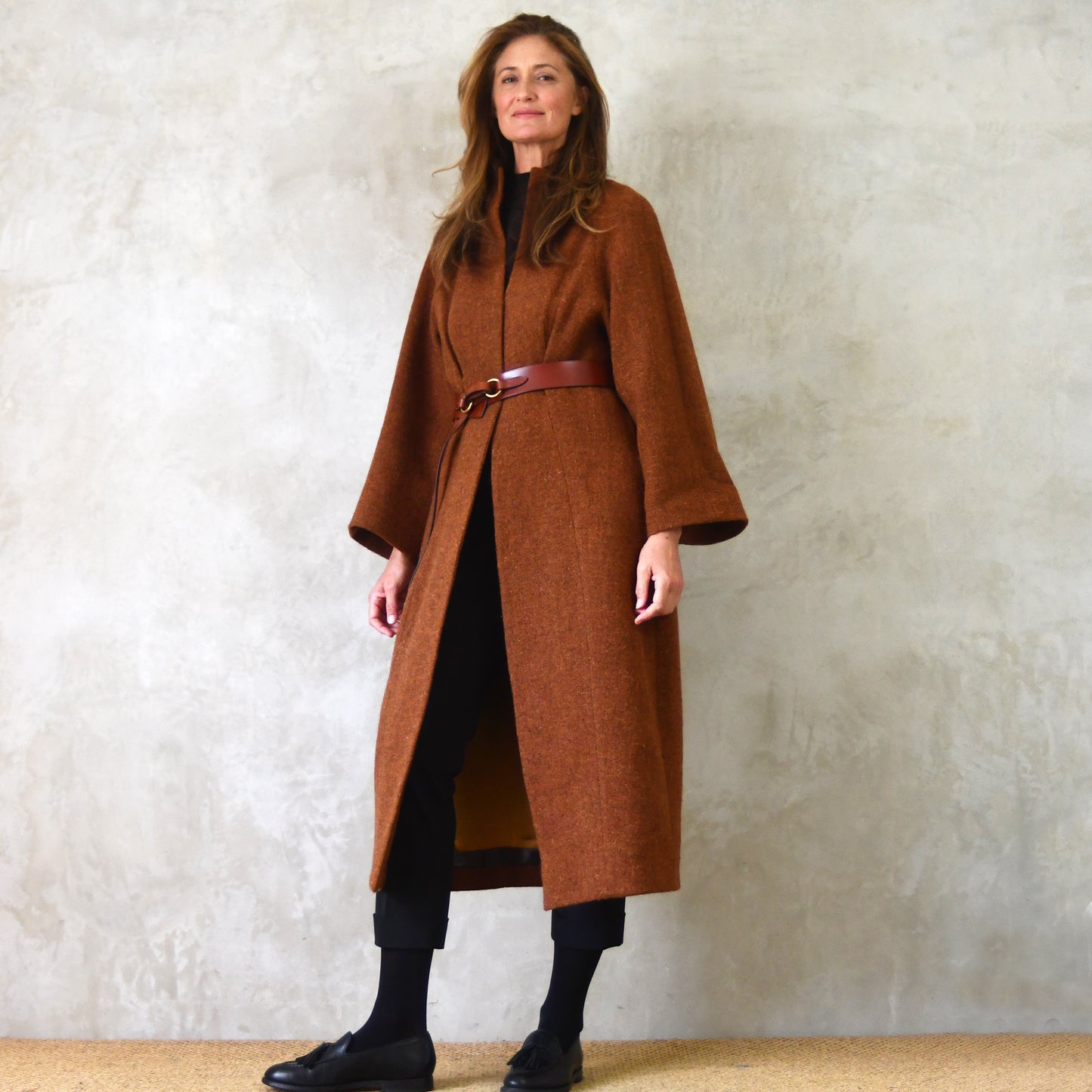 the long frink in russet lovat tweed image 2