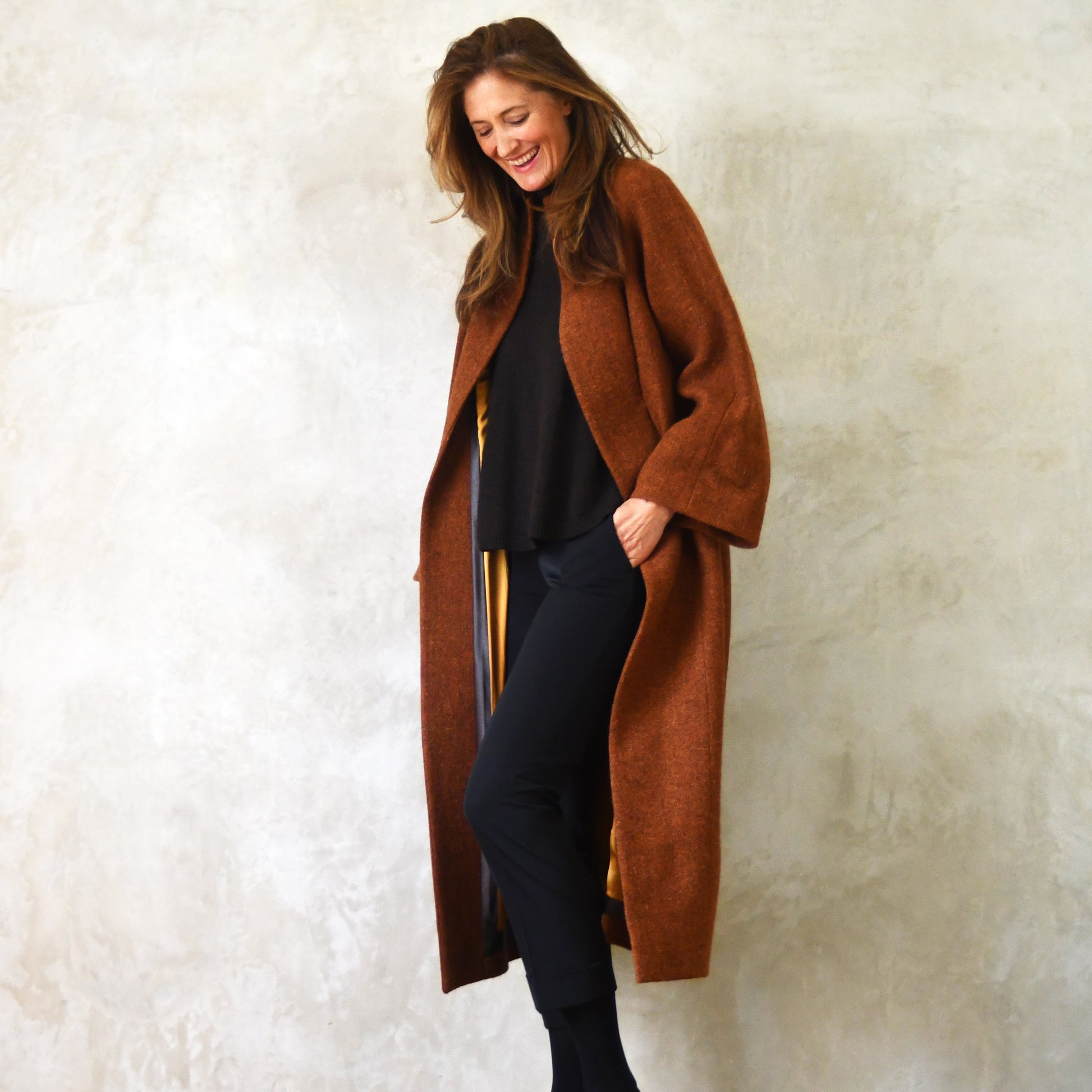 the long frink in russet lovat tweed image 8