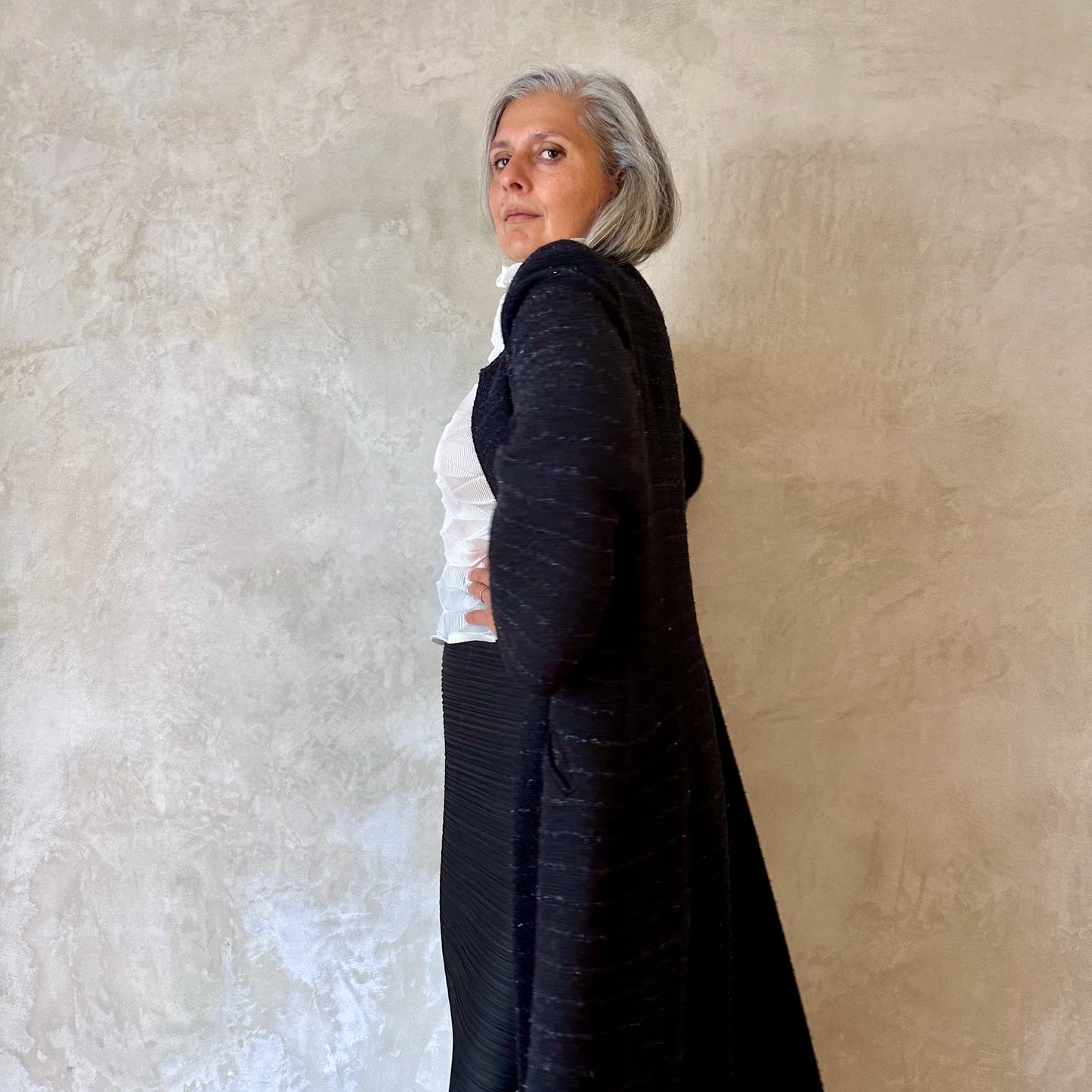 the boyce coat in black metallic boucle image 4