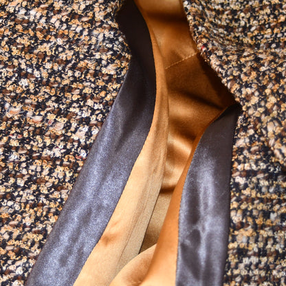 the long frink in golden brown, black and camel bouclé image 13