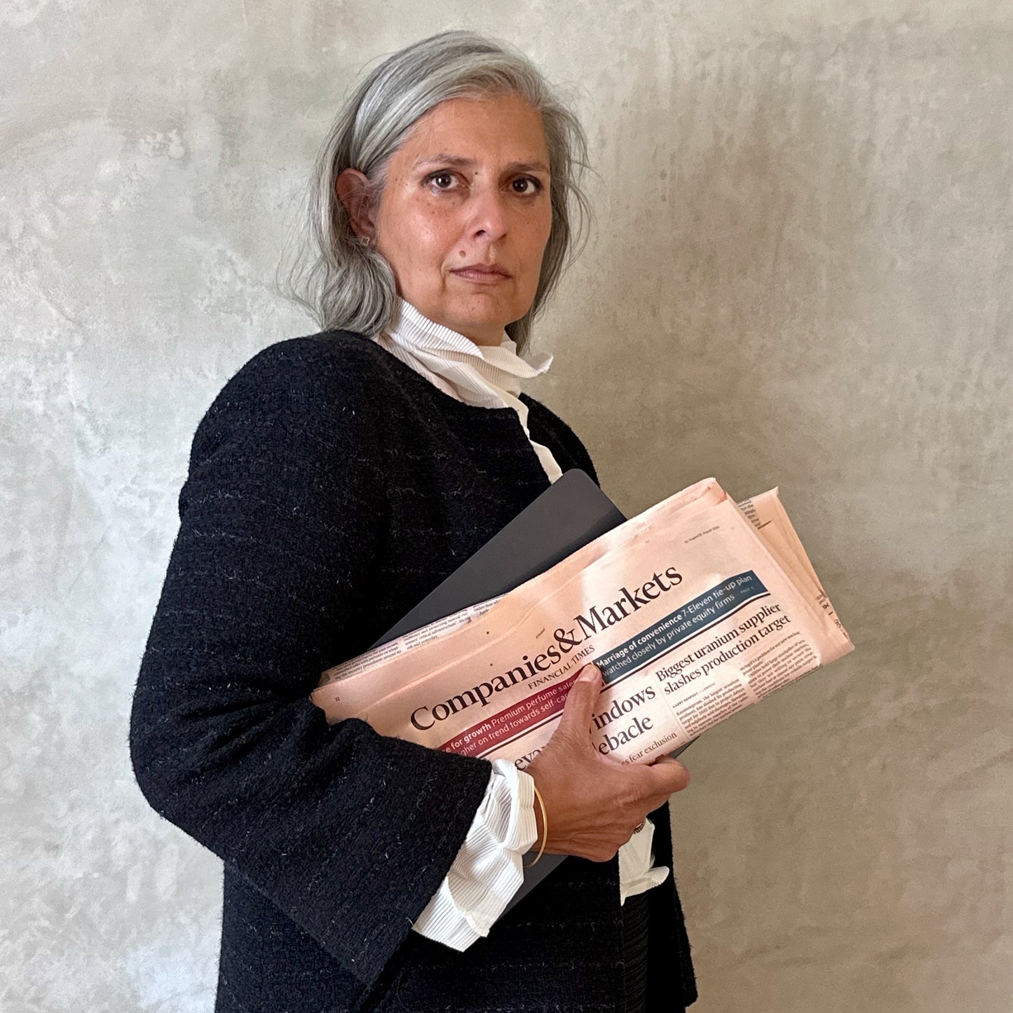 the boyce coat in black metallic boucle image 0