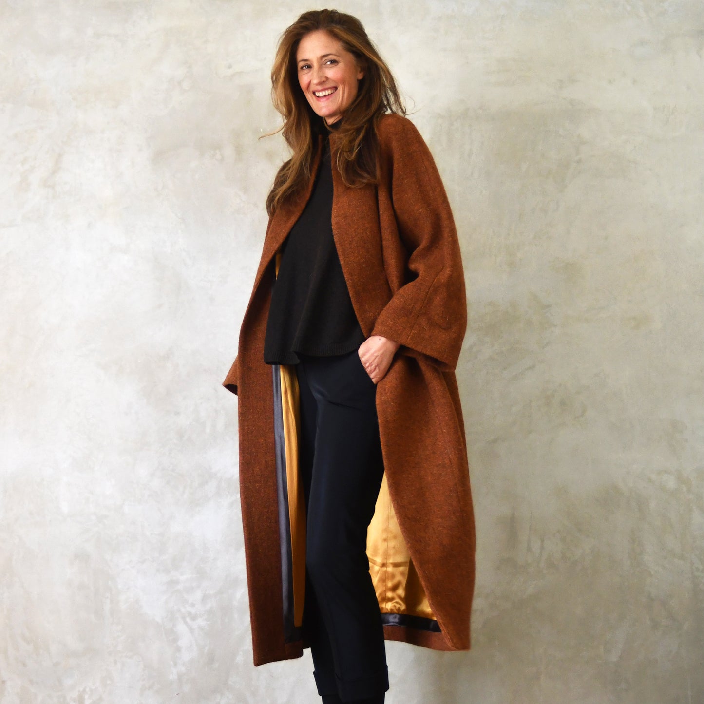 the long frink in russet lovat tweed image 7