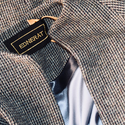 the long frink in small blue check lovat tweed image 11