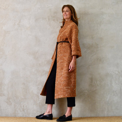 the long frink in burnt orange wool boucle image 12