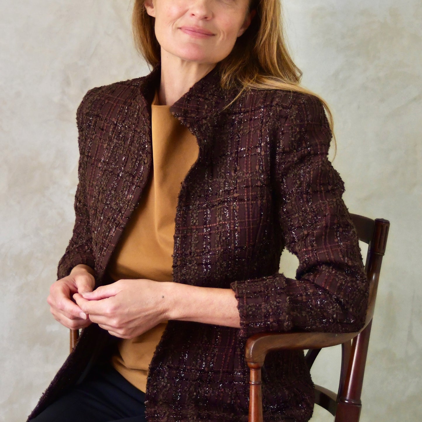 The Biffin in Chocolate Brown Boucle