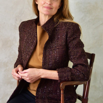 The Biffin in Chocolate Brown Boucle