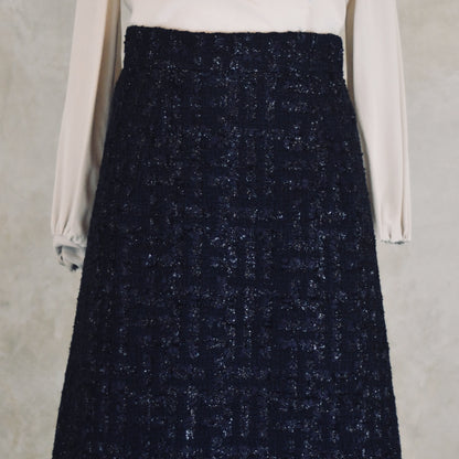 The Biffin in Dark Navy Boucle