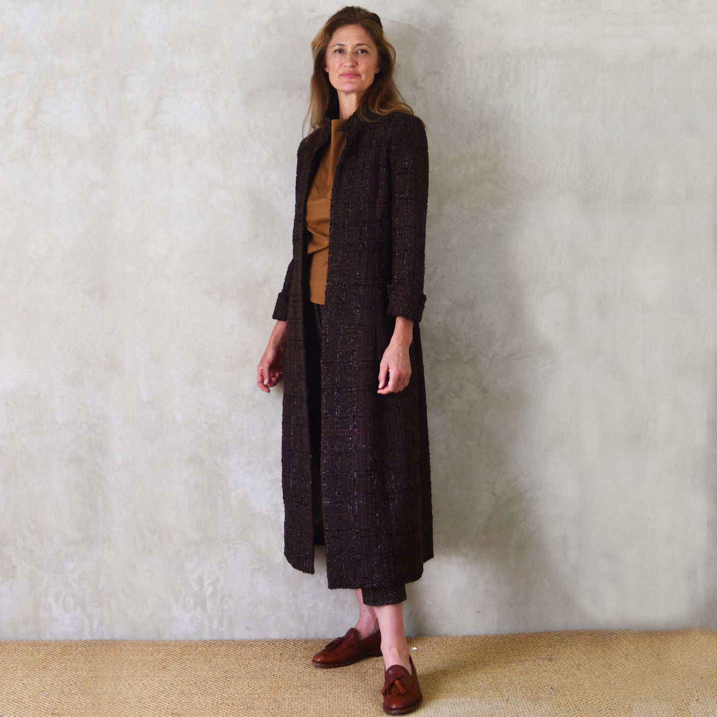 The Biffin in Chocolate Brown Boucle