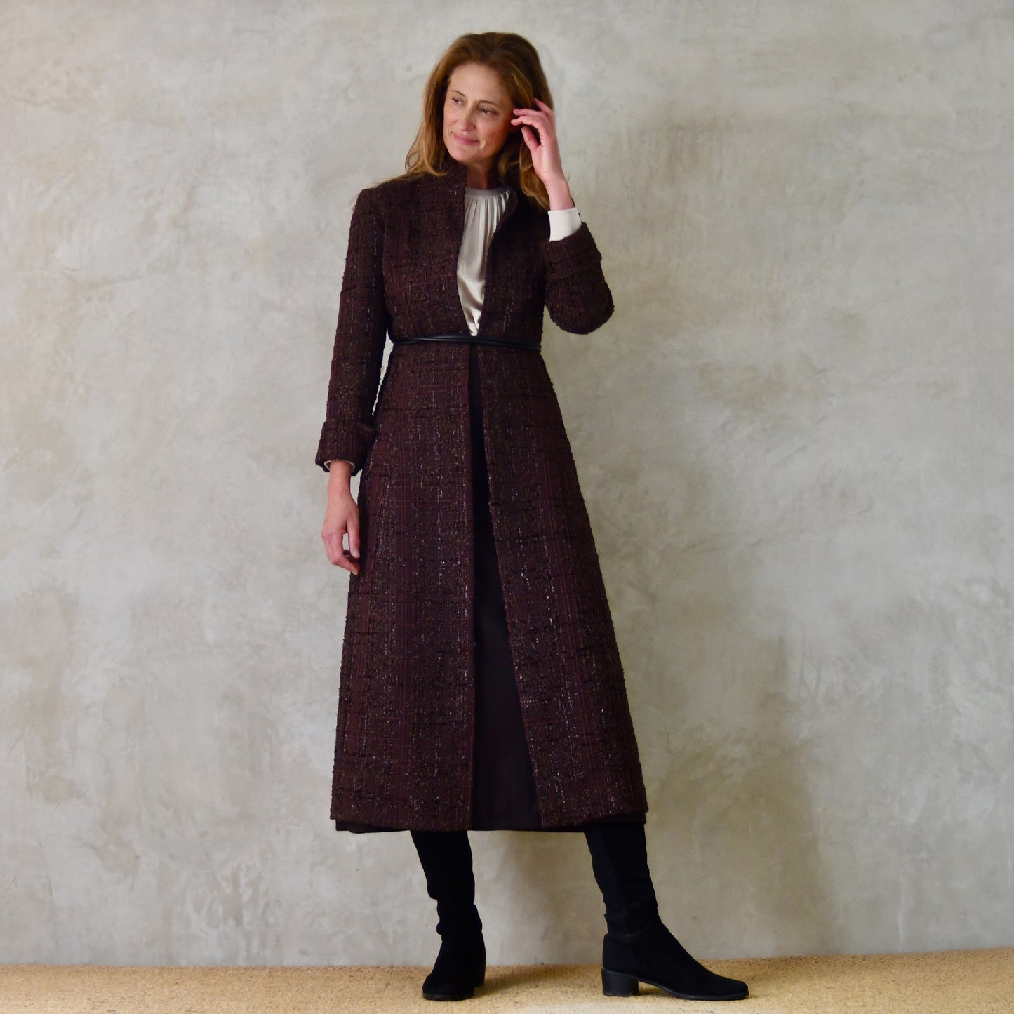 The Biffin in Chocolate Brown Boucle