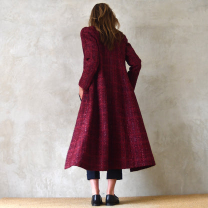 The Biffin in Rich Wine Coloured Metallic Boucle