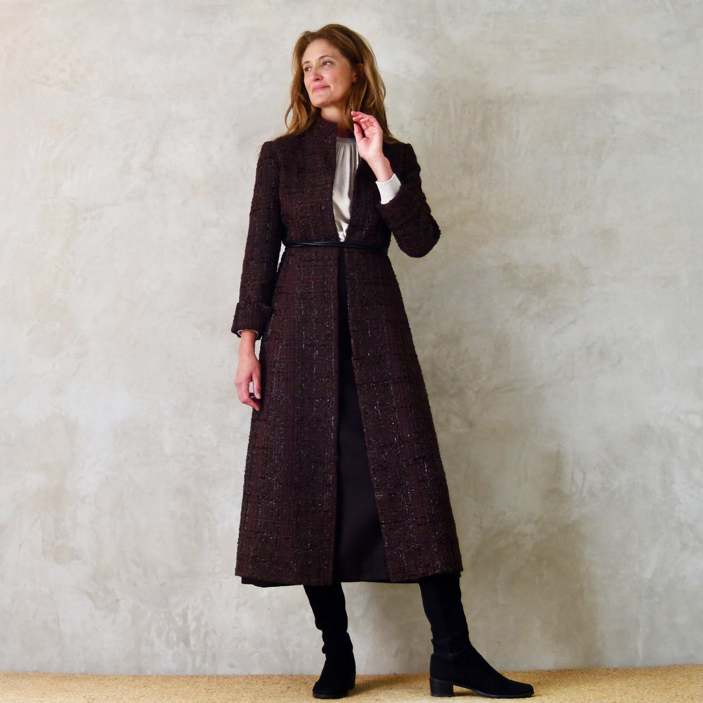 The Biffin in Chocolate Brown Boucle
