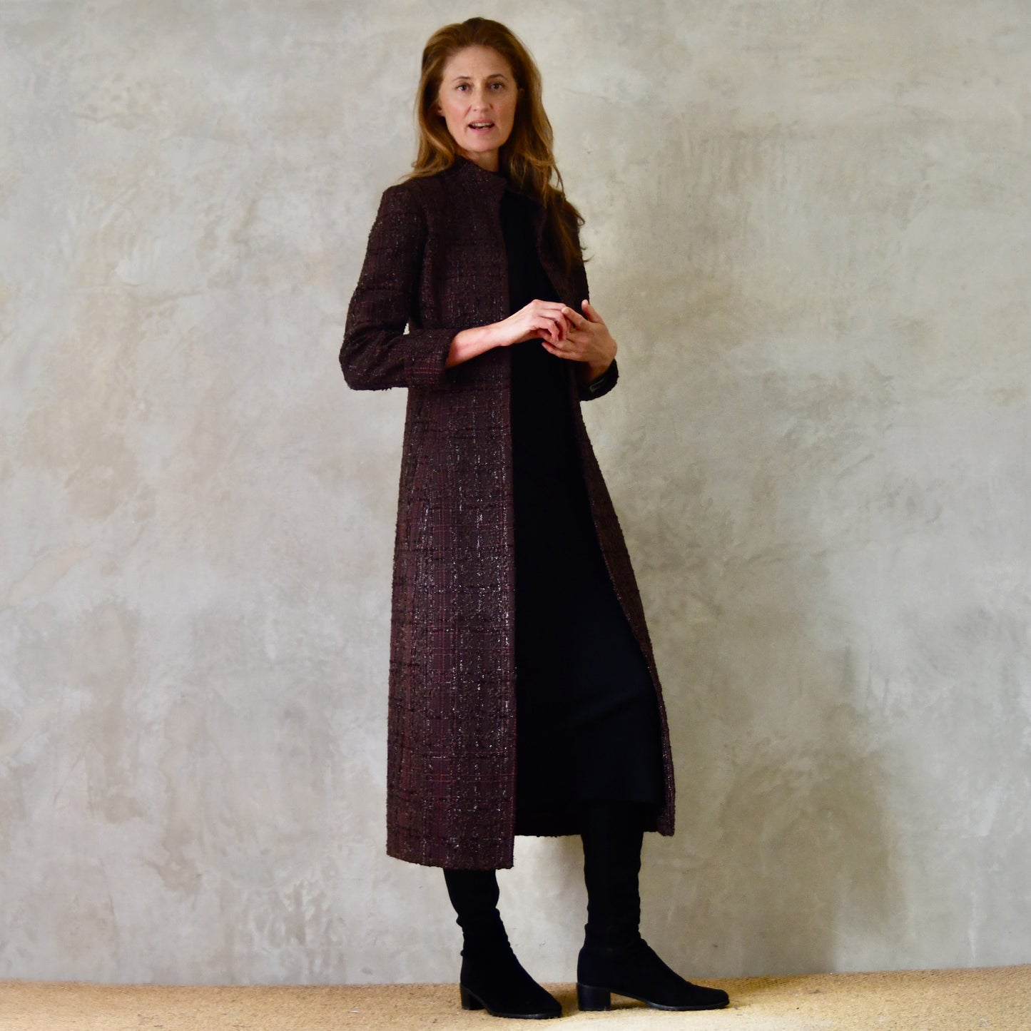 The Biffin in Chocolate Brown Boucle