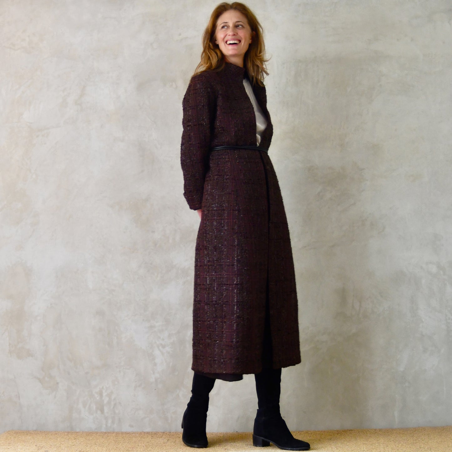The Biffin in Chocolate Brown Boucle