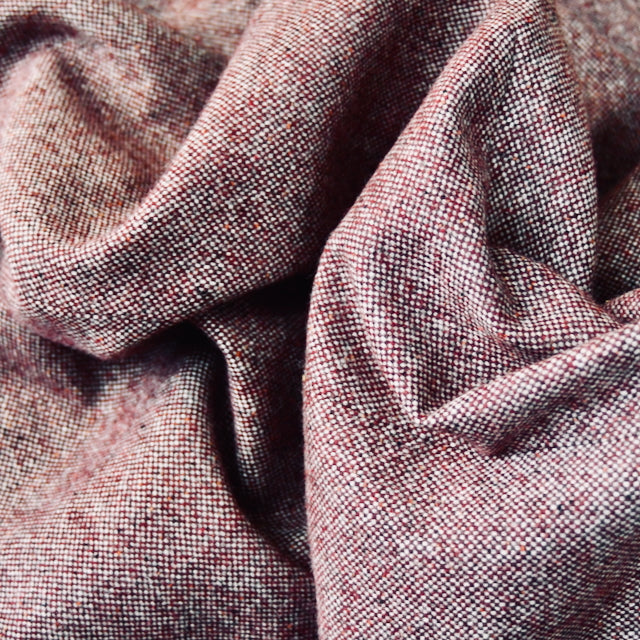 The Brett Coat in Wine Hopsack Tweed