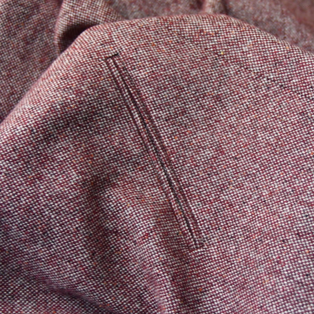 The Brett Coat in Wine Hopsack Tweed