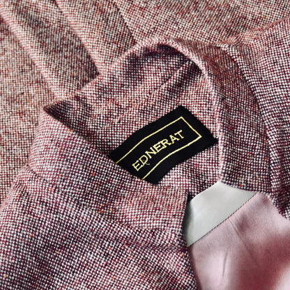 The Brett Coat in Wine Hopsack Tweed