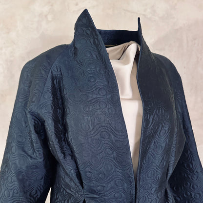 10 – The Long Frink in Dark Navy Bubble Brocade