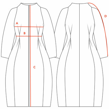 The Long Frink in Red, Ecru and Navy Wool Bouclé from Linton Tweeds