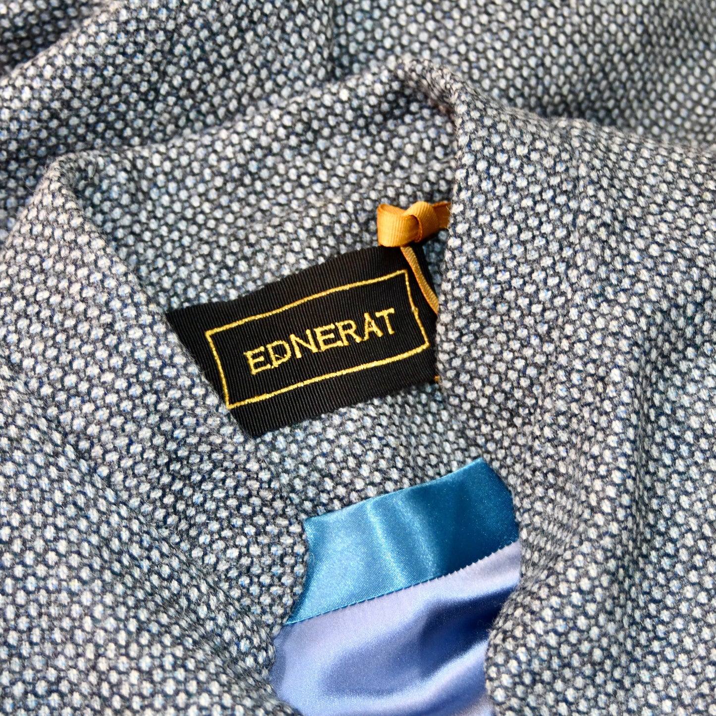 The Brett Coat in Blue Tiger Eye Tweed