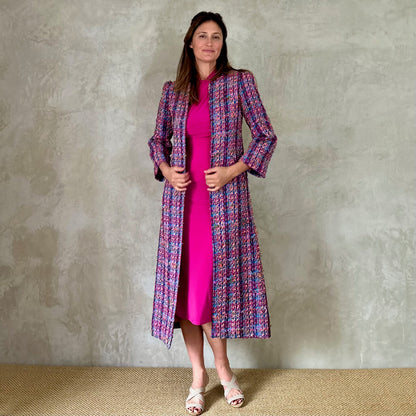 the bell coat in raspberry boucle image 5