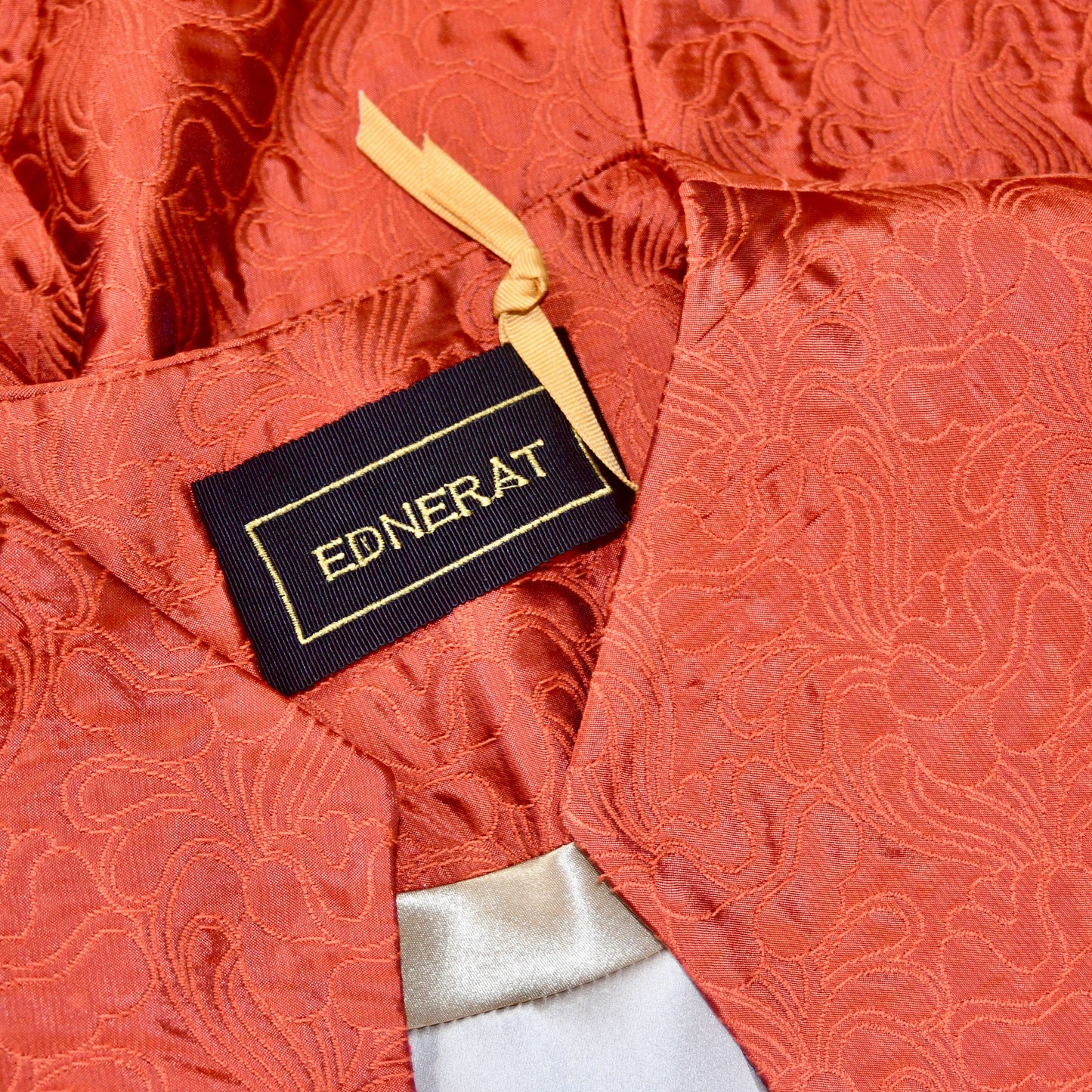 the ganz coat in orange flower brocade image 9