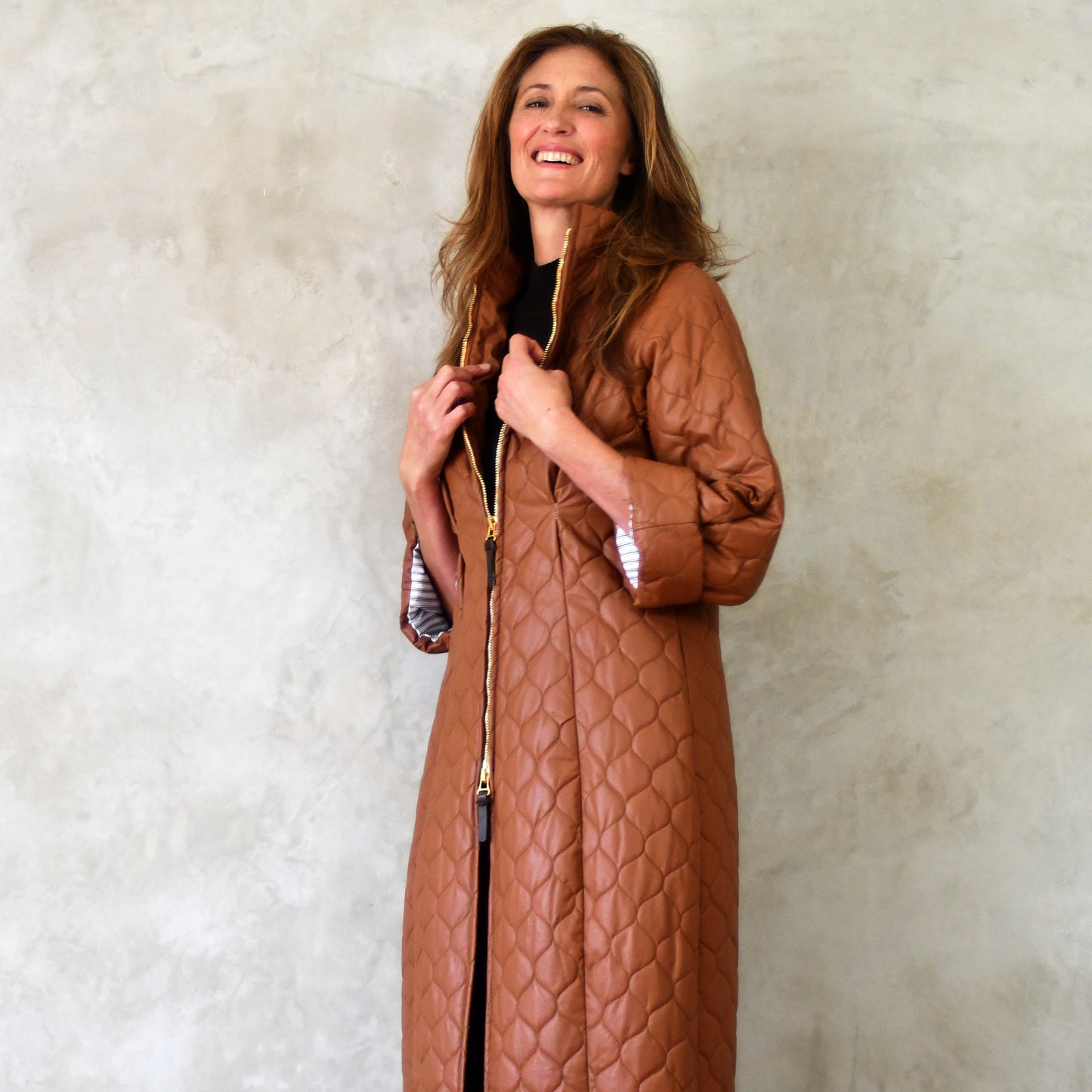 the quilted frink in tobacco image 2