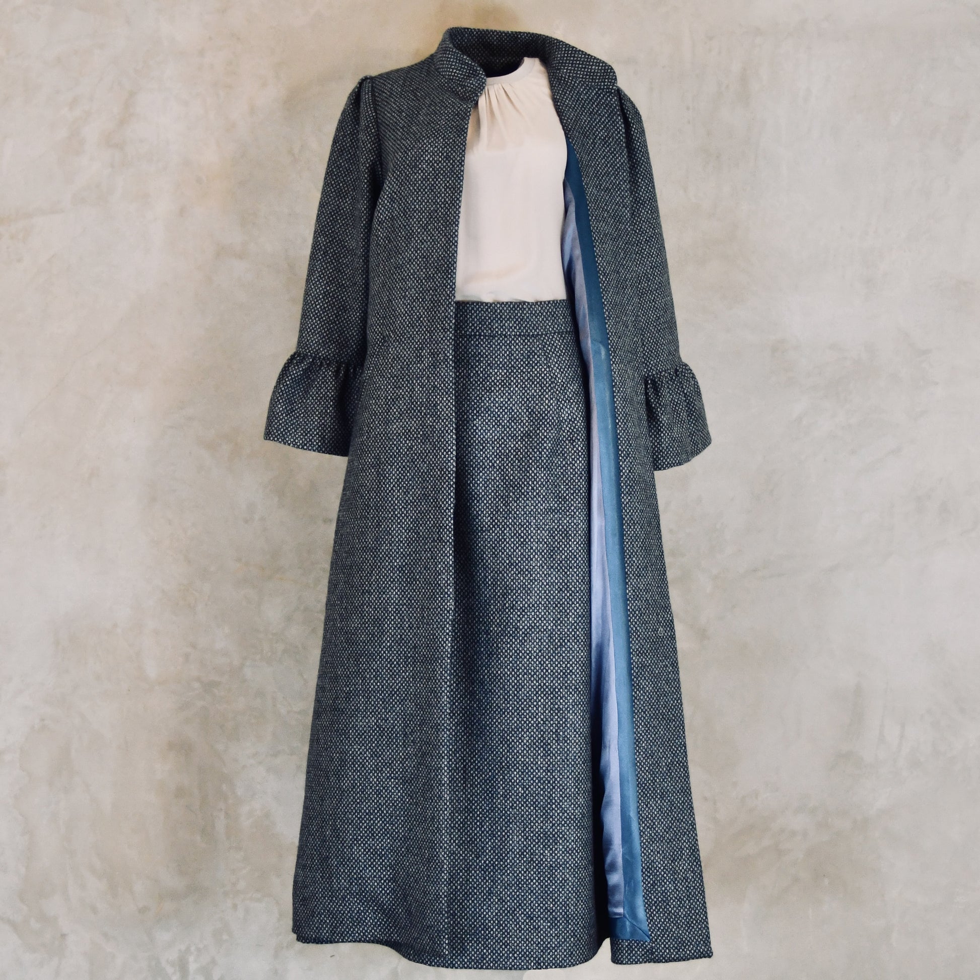 the brett coat in blue tiger eye tweed image 3