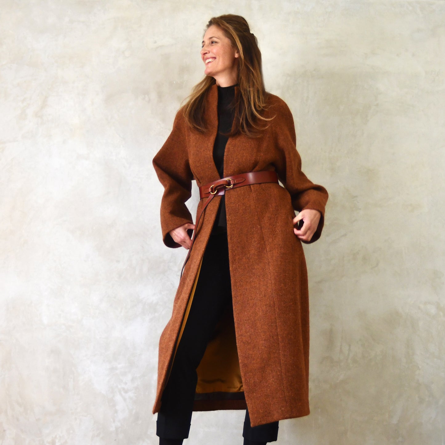 the long frink in russet lovat tweed image 10